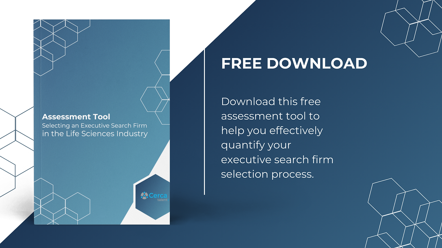 image of a downloadable assessment tool for selecting an executive search firm in the life sciences industry